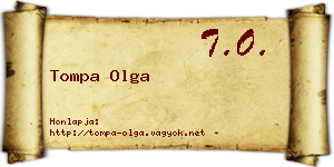 Tompa Olga névjegykártya
